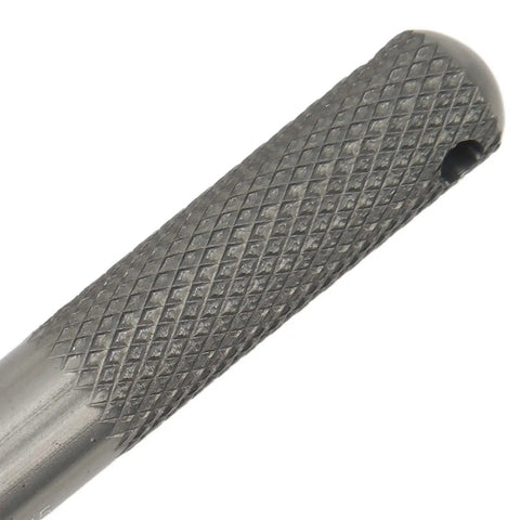 Close-up of heavy duty aluminum wheel hanger alignment pin, M14x1.5, for car tire repair, ensuring precise wheel swaps.