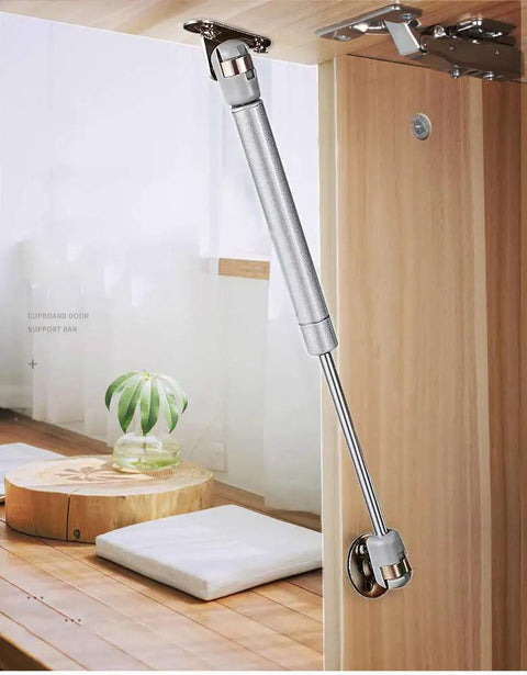 Installed gas strut cabinet lid support kit for soft close cabinet doors 150N 33lb 15kg 2 pack easy install lift system