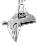 Close-up of Pocket Size Adjustable Wrench With Grip, 7.28 Inch Short Handle, showing 53mm jaw opening and high torque gear.