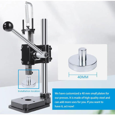 Leather Hole Puncher Hand Punching Machine Manual Press For DIY Leather Craft with drill chuck and punching heads visible.