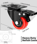 2 Inch Casters Set Of 4 Heavy Duty Top Plate Caster Wheels With Brake 600 Lbs Dual Locking Furniture Castors 360 Degree Swivel