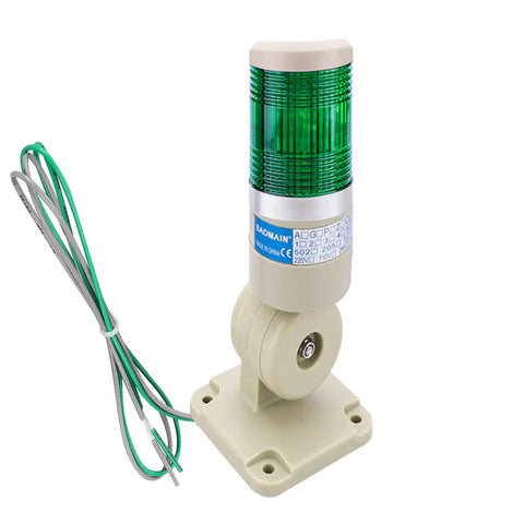 Green LED Signal Tower Light With 180 Degree Rotatable Base Continuous 110V AC Powered Industrial Stack Lamp for machinery