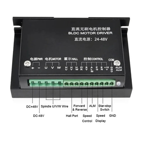 Beefy 300W CNC Brushless Spindle Air Cooled 36V 12000 RPM With Hall Sensor ER11 Collet motor driver module