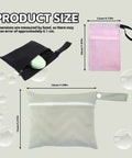 2 Pcs Travel Soap Bags Set With 2 Leakproof Waterproof Cases And 2 Foaming Nets shown with product dimensions