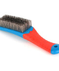 Heavy Duty Stainless Steel Wire Brush For Cleaning Metal Rust Removal And Paint Scrubbing With Rubber Covered Handle Durable Scrubber