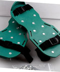16-Piece Lawn Aerator Shoes Straps For Easy Soil Aeration, Spike Sandals with Durable Adjustable Straps