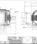 Technical drawing of Heavy Duty 75 Hp Three Phase Electric Motor 1800 Rpm 230 460 Volt Nema 365T Frame Tefc Enclosure.