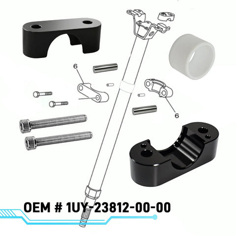 Steering Stem Bushing And Collar Kit For Yamaha ATVs with screws and detailed diagram