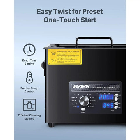 Pro Ultrasonic Cleaner Machine 10L Tub Tank With Digital Heater Timer Knob Control Powerful 40kHz Cleaning For Jewelry Tools Engine Parts Carburetors Spray Nozzles And Small Hardware Items Deep Soak Bath