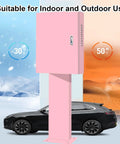 Heavy Duty Electric Vehicle Charger Protective Cover With Tough As Nails Cable Storage Box And Wall Mount Bracket For Home Charging Stations Galvanized Steel Outdoor Shield in pink, suitable for indoor and outdoor use.
