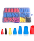 Grab This Awesome 110 Piece Silicone Plug Kit With Eight Diverse Sizes And Super Cool Colors For Painting, Powder Coating, And High Heat Protection That Truly Slaps. assorted silicone plugs in storage case, eight sizes, multicolor
