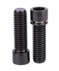 Badass Grade 5 Titanium M8 X 25mm Hex Bolts With Washers For Heavy Duty Bicycle Stem Replacement Hardware In Matte Black Finish.