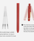 6 Pack 0.5mm Gel Pens Quick Dry Black Ink, fine point pen parts assembly, showing internal components and removable design.
