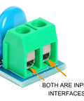 Close-up of input interfaces on Five Pack Relay Snubber Module For AC Or DC 5 To 400 Volt Inductive Load Contact Protection Varistor