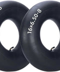 2-Pack Heavy-Duty Inner Tubes 16x6.50-8 And 16x7.50-8 With TR-87 Bent Valve Stem for lawn mowers, tractors, and wheelbarrows.