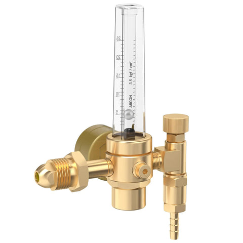 Argon CO2 Gas Flow Meter Regulator With 8.2FT Hose For MIG TIG Welding, Plug-In Ready CGA-580 Inlet, Connects To Argon Helium CO2 Tanks, 0 To 60 CFH Flow Gauge, Easy Install, Durable Weld-Grade Regulator For Home Garage, brass regulator