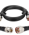 Coiled N Male To N Female RF Coax Cable 50 Ohm KMR400 Low Loss 3 Feet for WiFi Ham Radio Antennas Signal Boosters and Routers
