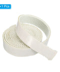 PATIKIL fiberglass wood stove gasket rope, flat self-adhesive seal, white, 73in long, 3/4in x 1/8in
