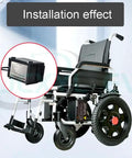 Heavy Duty 24V Lithium Ion Wheelchair Battery Replacement With Smart Bms Protection installed in a wheelchair with clear casing view.
