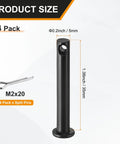 4-Pack M5x35mm Black Single-Hole Clevis Pins For Quick, Hassle-Free Assembly And Disassembly - Built For Farm, Aviation, Construction, Rigging, Furniture, And Mechanical Linkages, with split pin