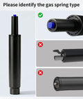 Swap Out The Saggy Stem On Office Chairs Using This Heavy Duty Class Four Gas Cylinder With A Two Point Two Inch Stroke For Tough As Nails Height Adjustments And Glides Smooth Daily - showing gas lift cylinder and identification tips.