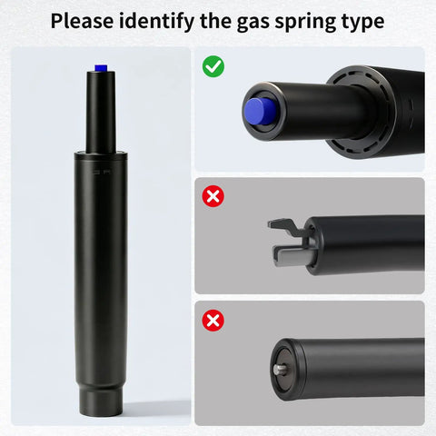 Swap Out The Saggy Stem On Office Chairs Using This Heavy Duty Class Four Gas Cylinder With A Two Point Two Inch Stroke For Tough As Nails Height Adjustments And Glides Smooth Daily - showing gas lift cylinder and identification tips.
