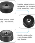 Sturdy Rubber Feet Bumpers With Metal Washer For Furniture Legs Anti Scratch Floor Protectors Black 20 Pieces