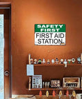 12 By 8 Inch Aluminum First Aid Station Sign For Workplace Safety Rugged Rust Resistant Metal With Crisp Print Easy Mount