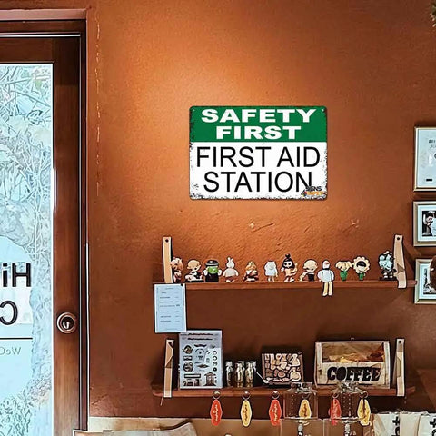 12 By 8 Inch Aluminum First Aid Station Sign For Workplace Safety Rugged Rust Resistant Metal With Crisp Print Easy Mount