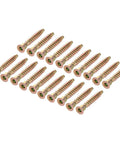 Heavy Duty Furniture Confirmat Screws 20 Pack 7X49mm Bronze Tone Flat Head Hex Socket for DIY projects