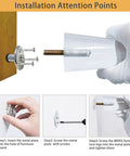 Installation steps for Beefy Solid Acrylic Furniture Legs 8 Inch Set Of 4 Heavy Duty Replacement Legs with screws and metal plates.