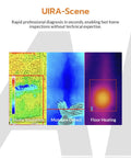 TT17D Wi-Fi Thermal Camera With 240x240 UIRA-IR And Visible Sensor AI Scene Inspection For Moisture Insulation Gaps And Floor Heating Faults Built-In Presets Ideal For Home Or Building Diagnostics, three thermal views