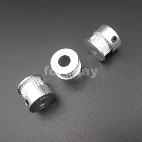 Heavy Duty Alloy GT2 Synchronous Timing Pulley Five Pack With 25 Teeth 6mm Wide And 8mm Bore, aluminum pulleys for CNC use.