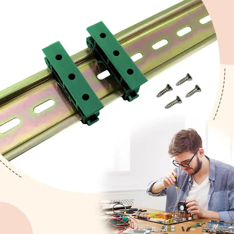 Heavy Duty 20 Pack C45 DIN Rail PCB Mounting Bracket Clips For 35mm Or 15mm Circuit Boards Carrier Holders Green Finish