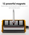 Close-up view of Heavy Duty Permanent Magnetic Lifter and 11000 Lbs Industrial Lifting Magnet showing 12 powerful magnets and rotary switch.