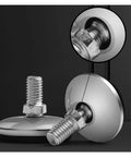 Heavy-Duty Adjustable Leveling Feet For Tables And Chairs, 1 Pack, Fits M6 M8 M10 close-up, aluminum alloy, black and silver finish