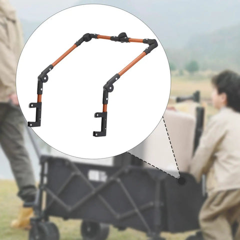 Universal Folding Wagon Handle Replacement Bar For Wagons And Carts No Tool Needed Easy Install Detachable Foldable Adjustable Length Push Pull Handle Fits Most Brands Brown, adjustable metal handle