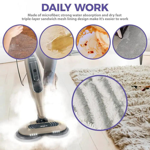 Replacement Steam Mop Pads For S7000 Series And All In One Steam And Scrub Compatible Mop with pads lifting stains