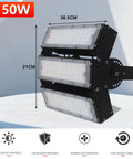 One Hundred Fifty Watt Led Tunnel Light Waterproof Outdoor Flood Lamp in black, showcasing size 30.5CM x 21CM for parking lots.