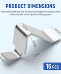 Removable Metal Shelf Support Clips For Universal Cabinet Mounts And Adjustable Shelving Brackets, silver, 0.24x1.57 inches.