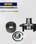 2 Pack Front Wheel Bearing And Hub Assembly For Ford Focus 2000 To 2011 Front Position With 4 Lug Bolts M12x1.5 Replacement