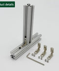Heavy Duty 30 Piece 2020 Aluminum Extrusion Corner Bracket Kit With Screws And Wrench, 62 T Nuts For 8020 And 2040 T Slot Rails