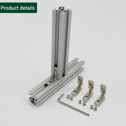 Heavy Duty 30 Piece 2020 Aluminum Extrusion Corner Bracket Kit With Screws And Wrench, 62 T Nuts For 8020 And 2040 T Slot Rails