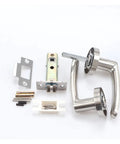 Sturdy Zinc Alloy Door Handle Lock Cylinder With Three Pole Ball Mechanism, Silver Finish, Installation Parts, Fits 35-50mm Door Thickness
