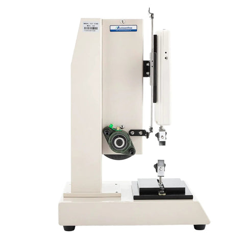 500N Force Gauge With Wheel Operated Test Stand 180mm Stroke USB Data Output 999 Peak Data Storage Free Software For Exporting Test Data And Charts Includes CH340 Cable mounted on manual test stand