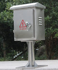 Outdoor IP67 Waterproof Electrical Junction Box In Stainless Steel Floor Mounted Enclosure For Outdoor Projects, Rugged 50cm Height Distribution Box, Dimensions L60 W25 H50cm, mounted outdoors