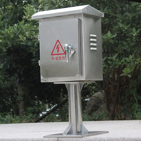 Outdoor IP67 Waterproof Electrical Junction Box Stainless Steel Floor Mounted Enclosure Tough Outdoor Project Distribution Box For Weatherproof Electronics Easy Installation 50cm Height L60 W20 H50cm Non Corrosive Finish, front view