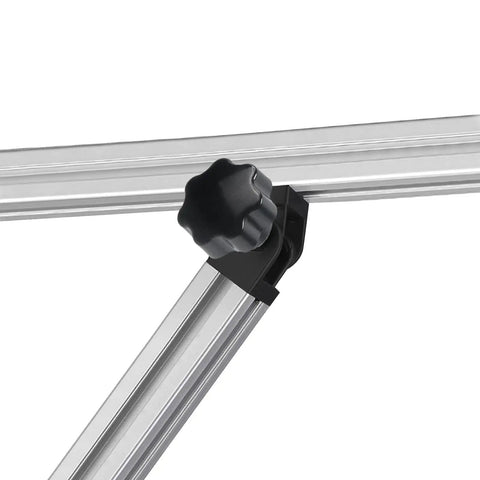 Four Sets 2020 Aluminum Extrusion Profile Connector Kit Black For Heavy Duty DIY Frames Featuring Flexible Hinge Connectors Handles Nuts And Screws For Custom Builds And Projects. Black hinge connector on aluminum extrusion frame