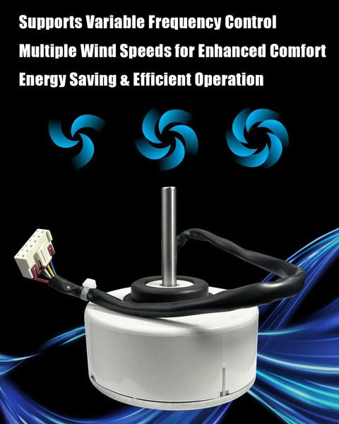 Brushless DC Indoor Fan Motor For Air Conditioners 140V 20W 0.2A CCW 1600 RPM Fits Midea AC Replacement with 8 Pin Connector
