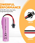 3 Pack 3.7V 2000mAh SM2P Lithium Battery With USB Charging Cable for RC Cars and Trucks